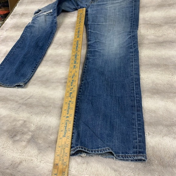 AG Adriano Goldschmied Protege Straight Leg Jeans Mens 34 Blue Distressed - Picture 6 of 11